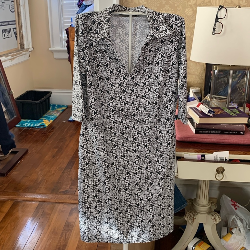 Katherine Way collared V dress. Worn twice. 198 retail